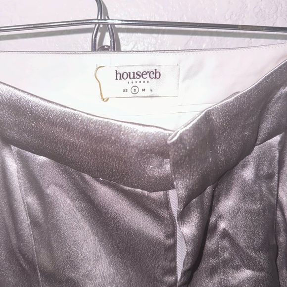 House of CB Alivia Grey Satin Loose Fit Trousers - Picture 5 of 7